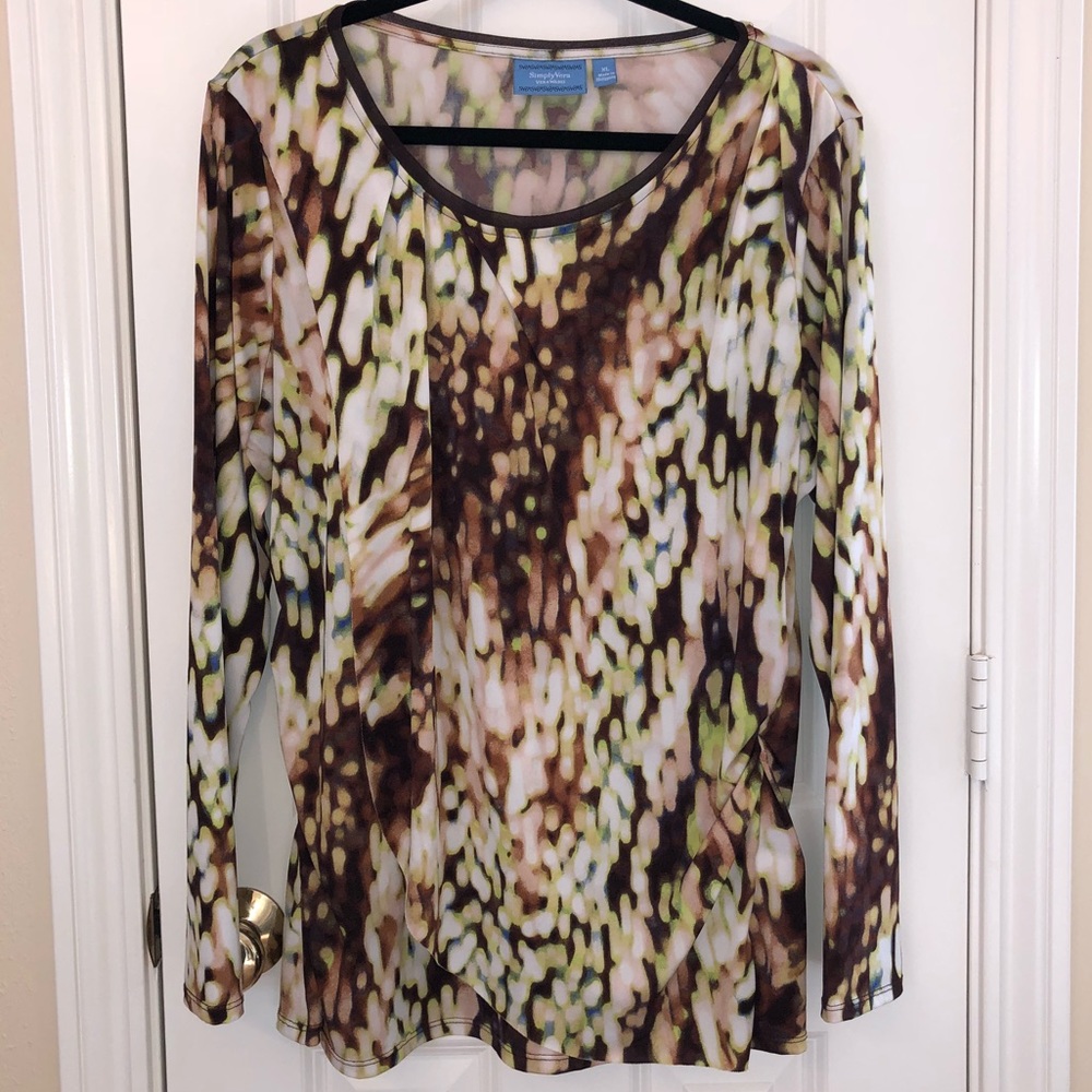 Simply Vera Wang Long Sleeve Pullover Top XL